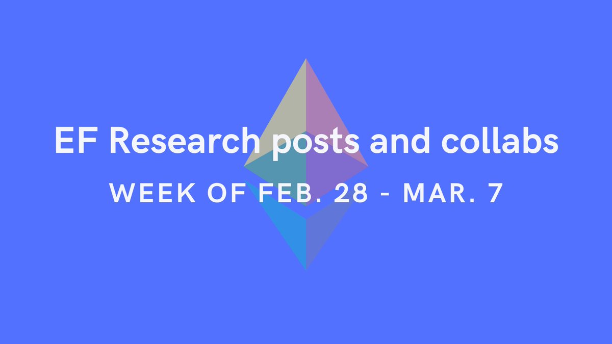 barnabe.eth (@barnabemonnot) on Twitter photo It's an understatement to say that a lot happened this week at <a href="/ethereumfndn/">Ethereum Foundation</a>, and here are some of EF Research's updates and collabs.
Energised. In our lane. Scaling the blobs. lfg. It's an understatement to say that a lot happened this week at <a href="/ethereumfndn/">Ethereum Foundation</a>, and here are some of EF Research's updates and collabs.
Energised. In our lane. Scaling the blobs. lfg.