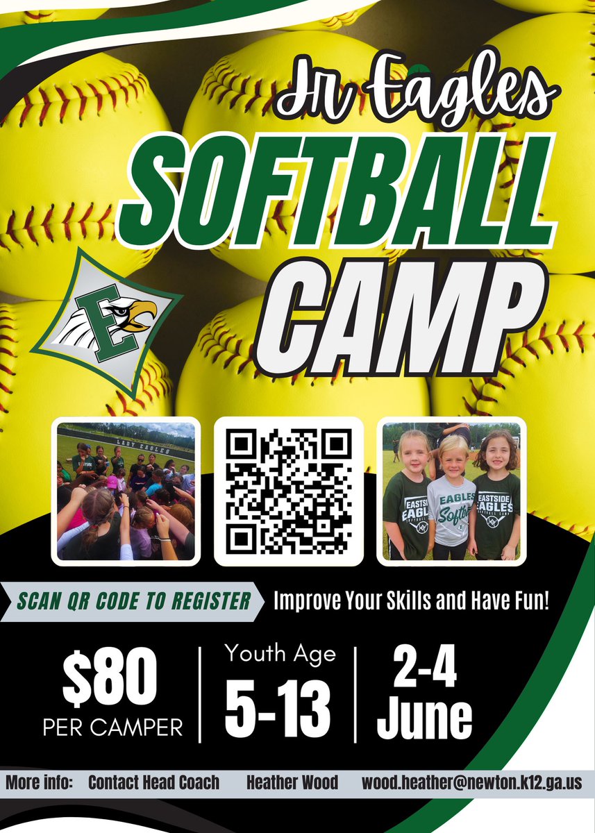 Eastside Softball🥎 (@softballeagles) on Twitter photo Eastside SOFTBALL Camp Registration is now open!!!🥎
Scan QR code or Register⬇️
forms.gle/A9fzwxhmLkAXA9…
<a href="/EHS_Eagles/">Eastside High School</a> | #WEbleedGREEN Eastside SOFTBALL Camp Registration is now open!!!🥎
Scan QR code or Register⬇️
forms.gle/A9fzwxhmLkAXA9…
<a href="/EHS_Eagles/">Eastside High School</a> | #WEbleedGREEN
