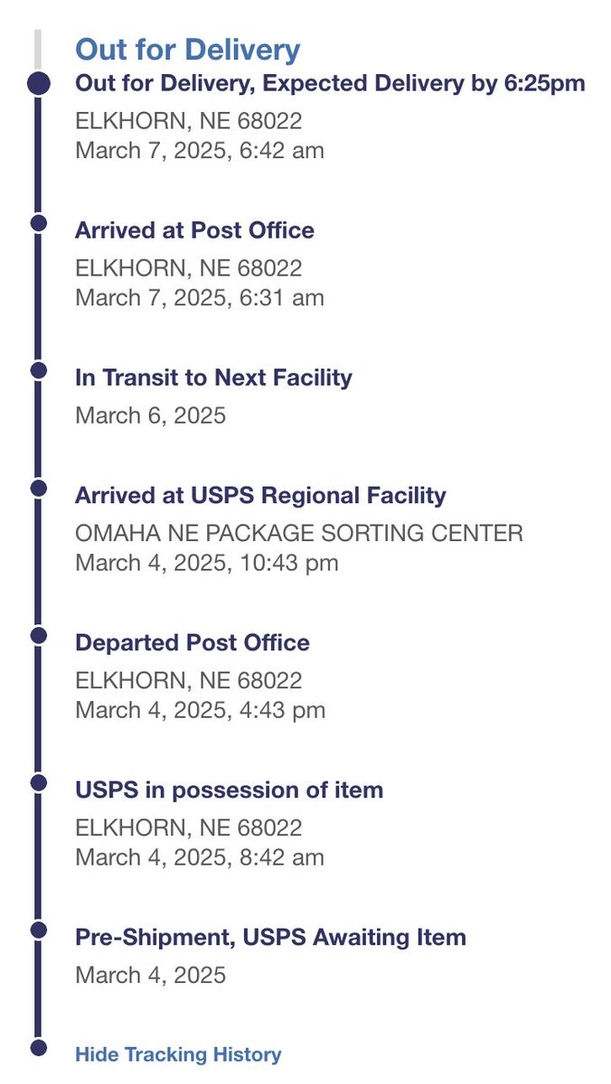 dwrowe's tweet photo. @USPS Is there a way to identify a package should just stay within the post office I dropped the package off, to be delivered within the same zip? Sending it out, just to send it back seems wildly inefficient. https://t.co/oZjNNZZmkO