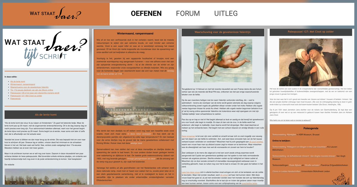 De <a href="/watstaatdaer/">watstaatdaer</a> - nieuwsbrief #tijtschrift is verschenen!
Topics: #winter, #lente, #valentijnsdag, #dagboek #paleopuzzel, #paleogenda.
Lees de #WatStaatDaer - nieuwsbrief online: mailchi.mp/8b8bad44c098/w…
#paleografie #OudSchrift