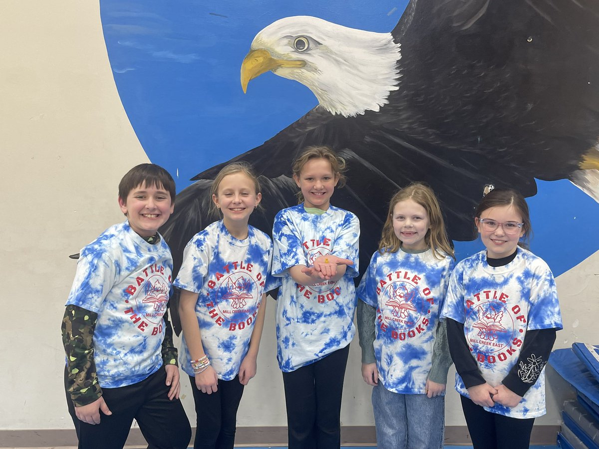 Mill Creek East Elementary (@mce_easteagles) on Twitter photo 2025 MCE Battle of the Books Champions! They will compete next Wednesday at the MCCSC School Board meeting against the winning team from MCW. <a href="/MillCreekSupt/">Jim Diagostino</a> <a href="/StaceyMonnett/">Stacey Monnett</a> #ssBO #EA3 2025 MCE Battle of the Books Champions! They will compete next Wednesday at the MCCSC School Board meeting against the winning team from MCW. <a href="/MillCreekSupt/">Jim Diagostino</a> <a href="/StaceyMonnett/">Stacey Monnett</a> #ssBO #EA3