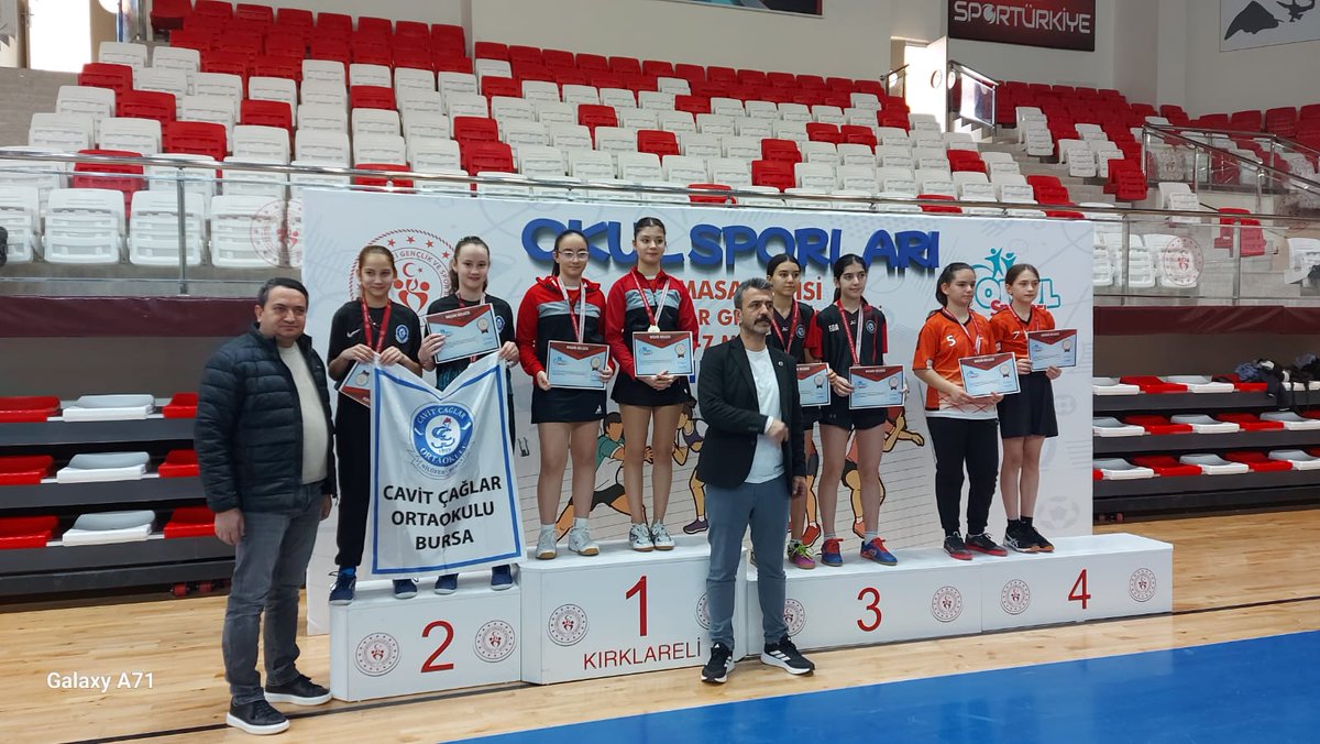GaziogluMacide's tweet photo. Kırklareli de Yıldızlar Masa Tenisi Grup maçları sonunda Kız takımımız Grup İkincisi olarak Türkiye Finallerine gitmeye hak kazandı. Öğrencilerimizi velilerimizi ve antrenörlerimizi tebrik ederiz. Türkiye Finallerinde kupa bekliyoruz. Başarının adresi Cavit Çağlar Ortaokulu 🇹🇷🏆 https://t.co/a52N6TYdXT