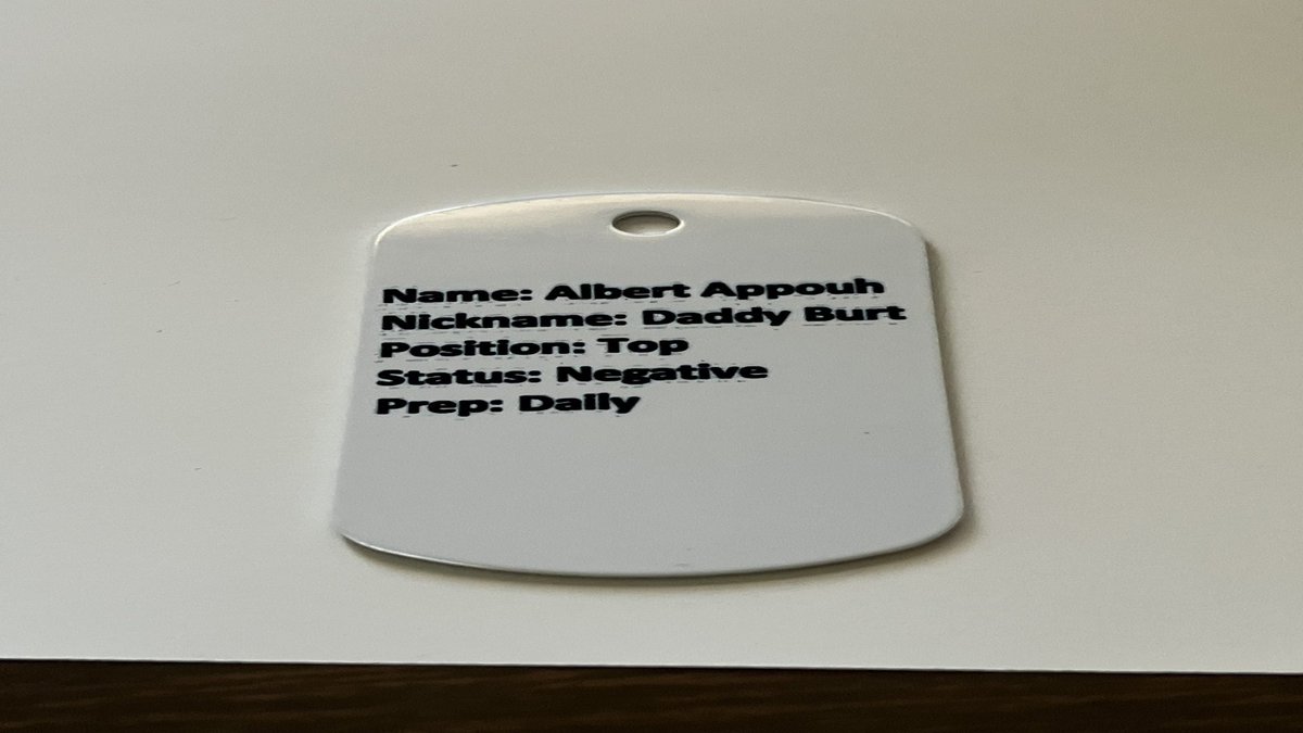 Introman_'s tweet photo. @FrankHassleYT The "Male Dating Experience" is finally happening! Some prototype dog tags I made for the even that never happened. https://t.co/80nAIOONyV