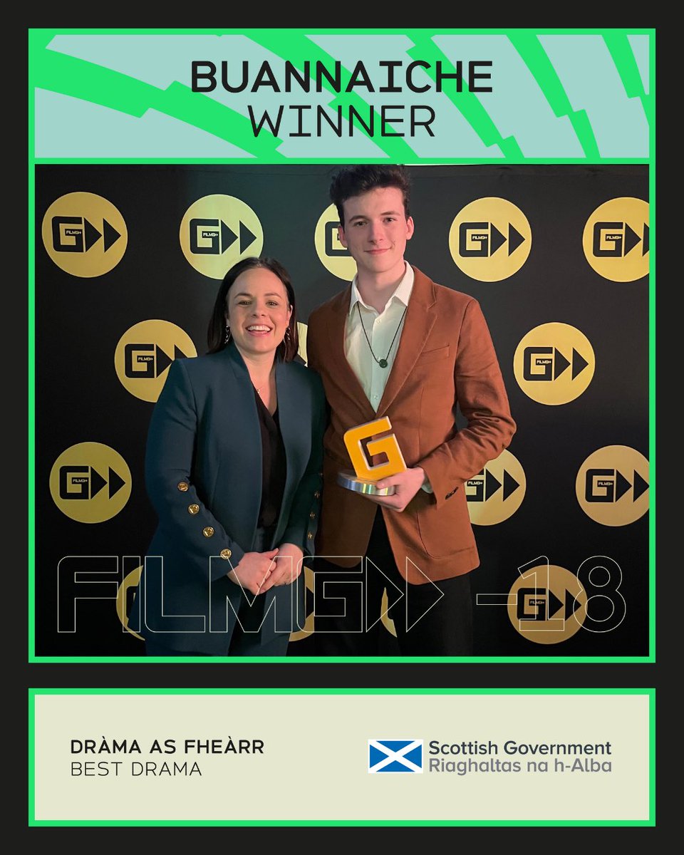 FilmGAlba's tweet photo. Dràma as Fheàrr 🏆
 
Air Choire – le Parker Dawes 
Le taic bho @scotgov https://t.co/gnaL0BsObY