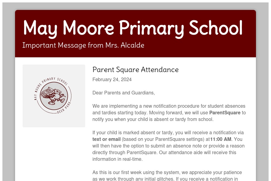 Parent Square Attendance psqr.io/1q4J3PQ8D4 via <a href="/ParentSquare/">ParentSquare</a>