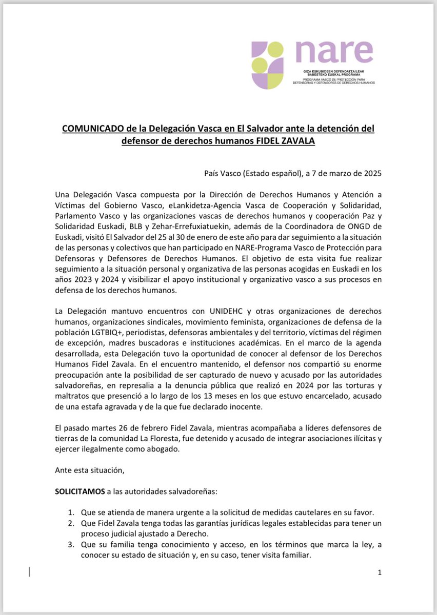 Paz y Solidaridad Euskadi tweet media