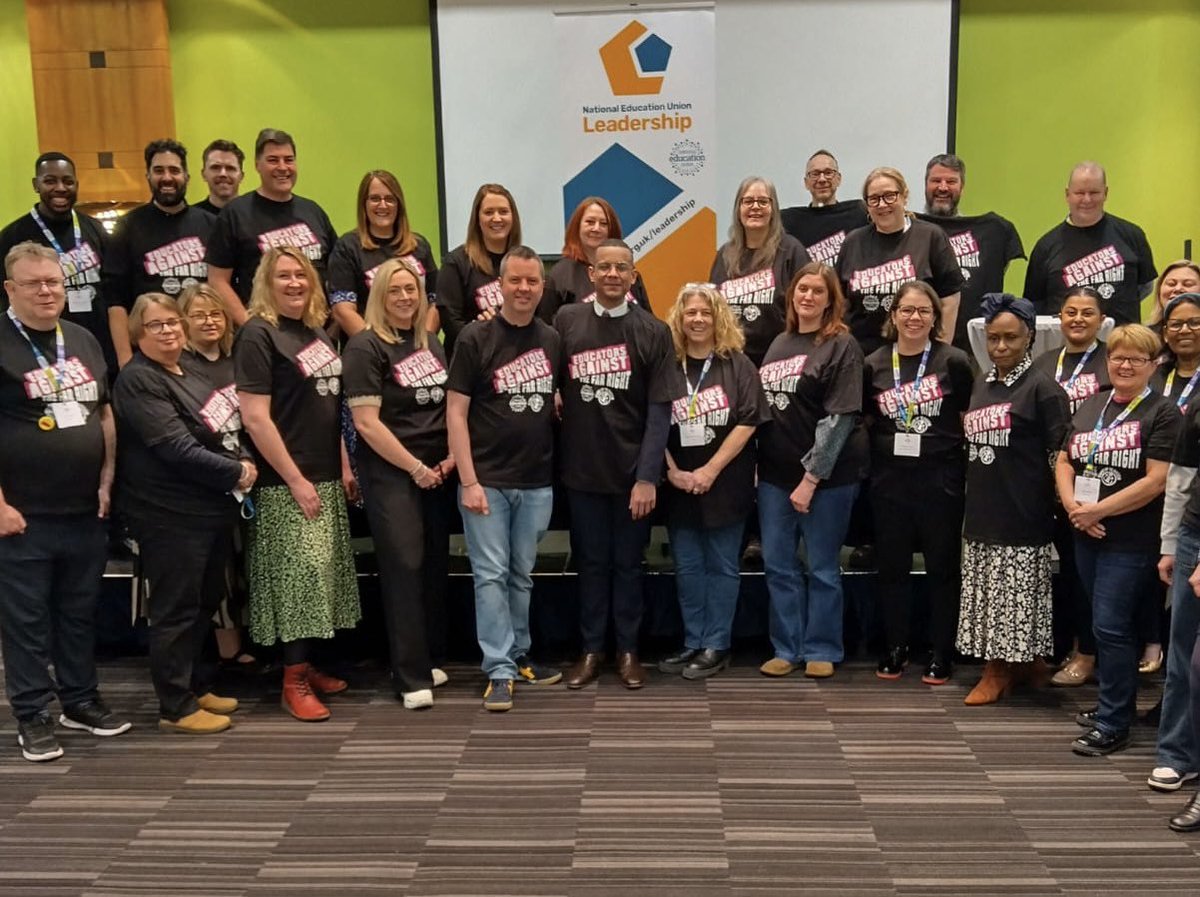 Great to see <a href="/NEUnion/">National Education Union</a> General Secretary <a href="/DanielKebedeNEU/">Daniel Kebede</a> at the NEU Leadership Convention in London today. Talking about tackling the far right, Ofsted and #Fundfairpay
