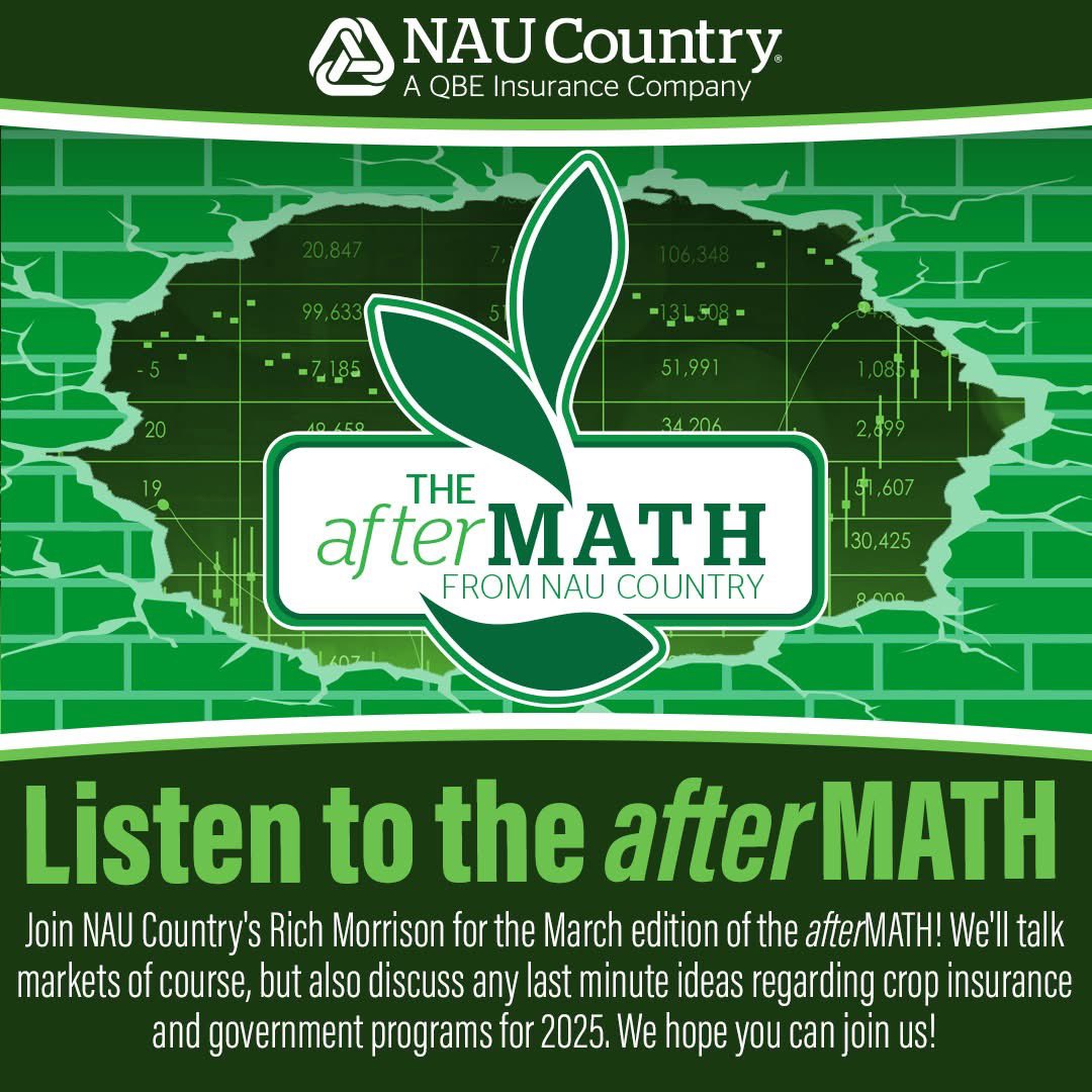 Join NAU Country’s Rich Morrison on March 12, 2025, at 9:00 a.m. (Central) for our monthly webinar recapping the USDA report and agricultural news. Register at naucountry.com/commodity/port….
#CropInsurance #Agriculture #GrainMarket #afterMATH