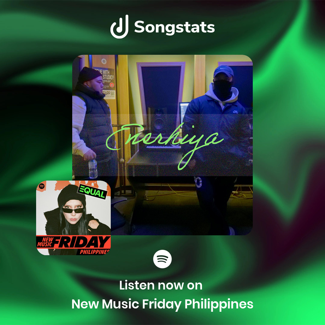 SongstatsApp's tweet photo. @JEbeats Woohoo!! "Enerhiya" was added to the editorial playlist 'New Music Friday Philippines' with over 702K Followers on Spotify! Discover even more awesome insights on the Songstats App. https://t.co/dPHPqygAIM