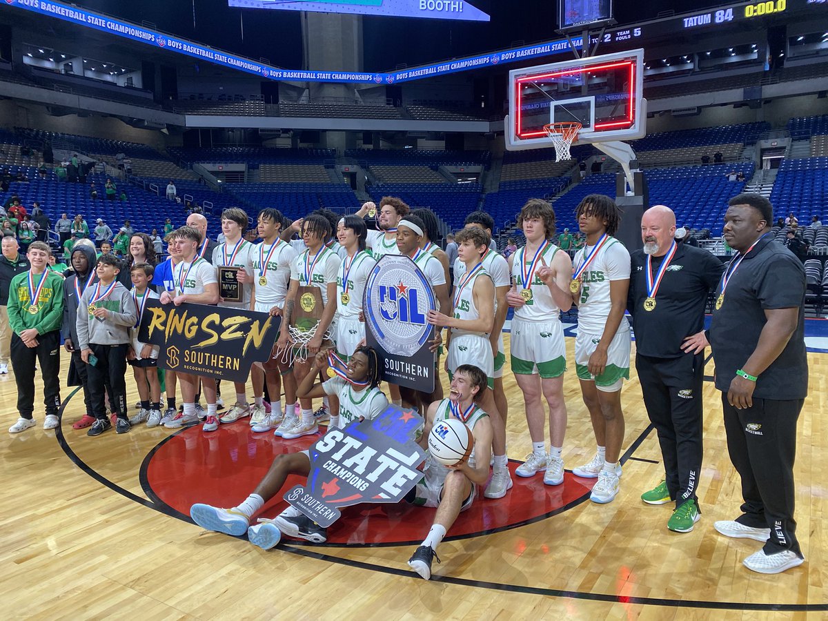 They played their butts off from start to finish and left it all out on the court, and now the Tatum Eagles are 3A-D1 state champions! 🦅 🏆 <a href="/TatumHoops/">Tatum Hoops</a> <a href="/tatumisd/">Tatum ISD</a> <a href="/JaymeBradley03/">Jayme Bradley</a> <a href="/jordan_cham121/">Jordan chambers💥(Jay cham)</a> <a href="/LukeSigler23/">Luke Sigler</a> <a href="/cooper_whiteus/">Cooper Whiteus</a> <a href="/Ctatum606/">Cayden_Tatum</a> <a href="/CowboyTD/">Garrett Sanders</a> <a href="/KETK/">KETK NEWS</a>