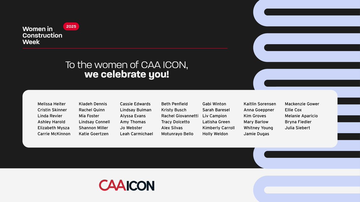 Closing out #WICWeek, we spotlight the construction industry and the career path it has provided for the women of CAA ICON. We have multiple positions available and are looking for the next generation of leaders as we continue to build our legacy. caaicon.com/careers