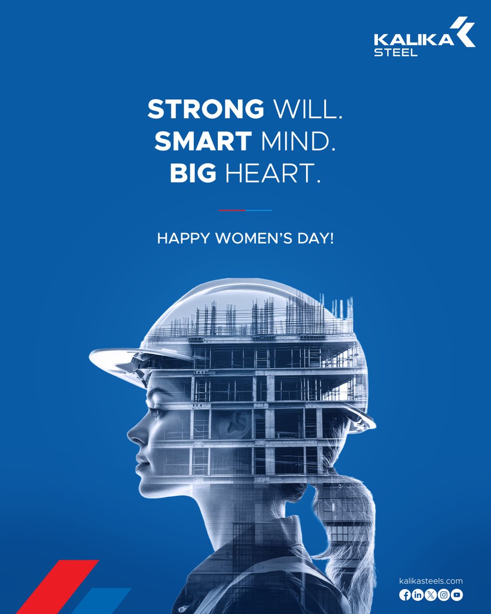 KalikaSteel's tweet photo. Kalika Steel takes inspiration from the immortal spirit of women, their supreme sacrifices and their strong will to conquer the world. Happy Women’s Day!

#InternationalWomensDay #KalikaSteel  #TMTBars #StrengthForToday https://t.co/x5m6tRwmzb