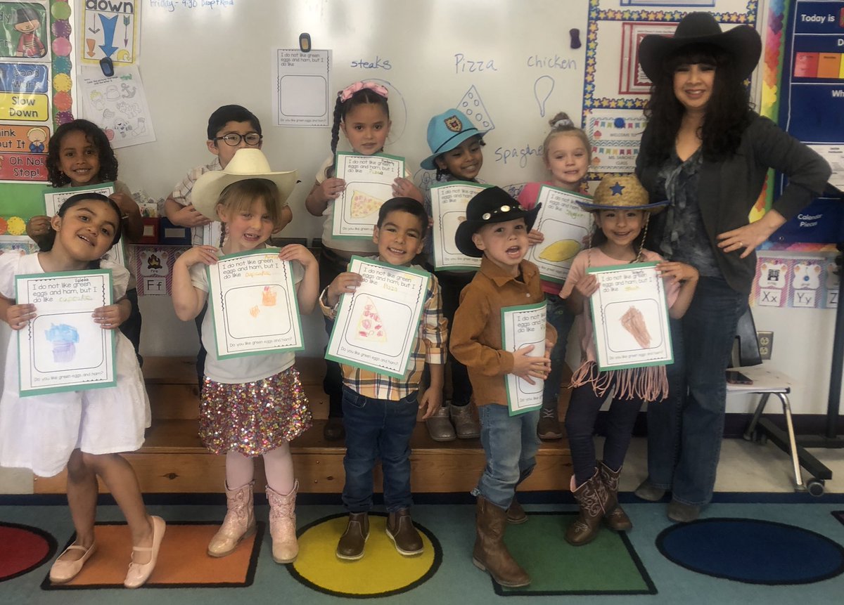 Ituarte_ES's tweet photo. Western Day @Ituarte! Our little PK3 cowboys and cowgirls lassoed a good book and enjoyed some Green Eggs and Ham to wrap up Read Across America Week! 📚#ReadAcrossAmerica #LassoAGoodBook #WesternDay #ALLIN https://t.co/RAcZlH0b3r