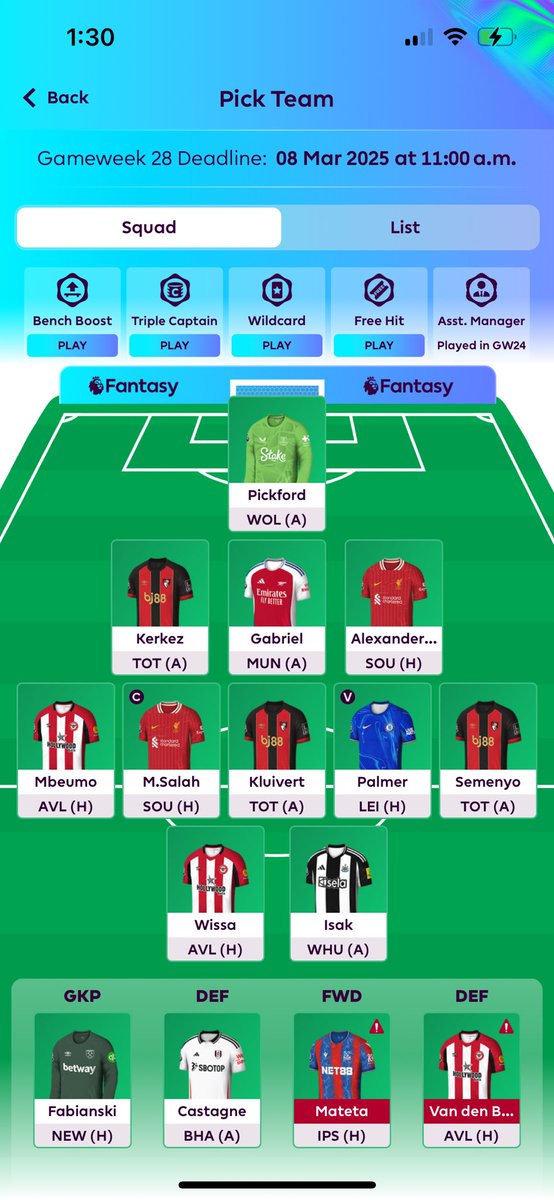 fplfroggy's tweet photo. GW28🔒
Winks -> Semenyo (3FT left)🍒
Salah🧢
OR: 111,507 https://t.co/gW9NRU70jm