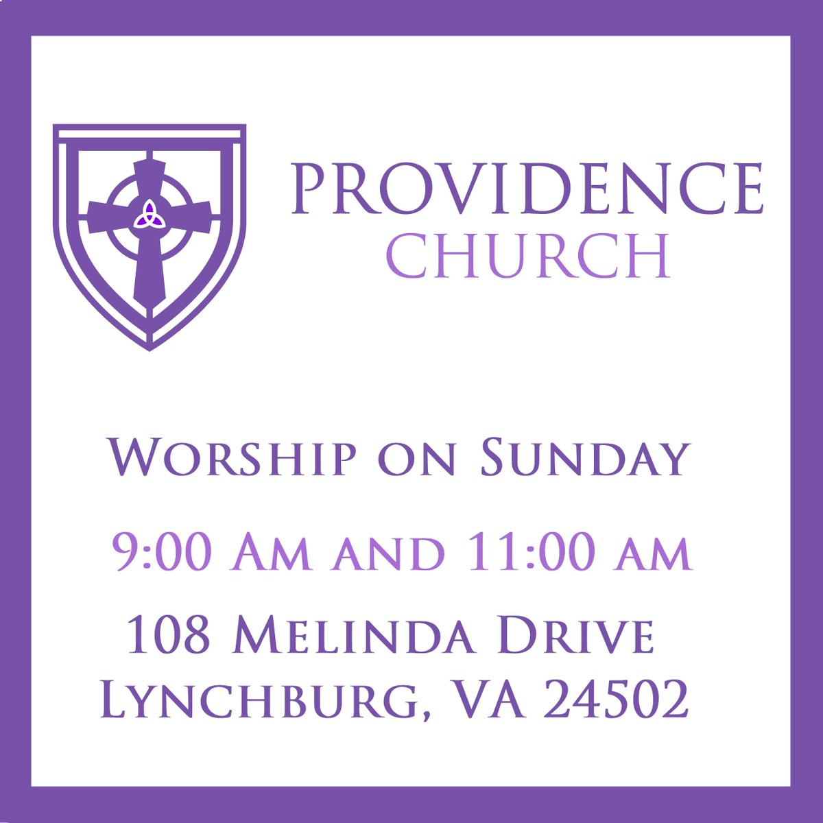 Come worship with us this Sunday at Providence Church!