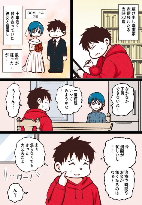 自らの体験を元に、不妊治療についてのエッセイ漫画を描き始めました

『子どもが欲しいだけなのに① 〜男視点で描く不妊治療の話〜』https://t.co/EccyeD4kFt←無料配信中

今回は読んで楽しい内容ではないですが、不妊治療について悩んでいたり、現在闘病中の方にとって少しでも参考になれば幸いです 