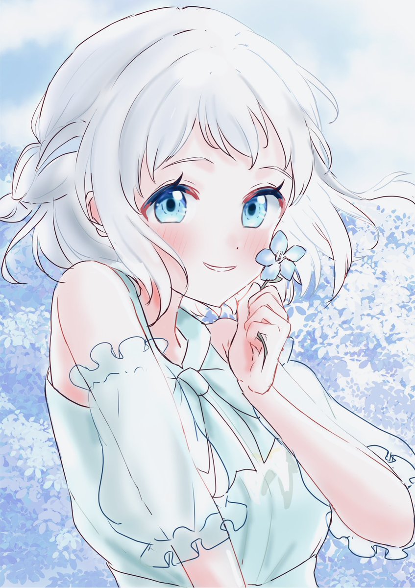 ojiramiiiii's tweet photo. ネモフィラ（のつもり） https://t.co/tovhzNlAJ4