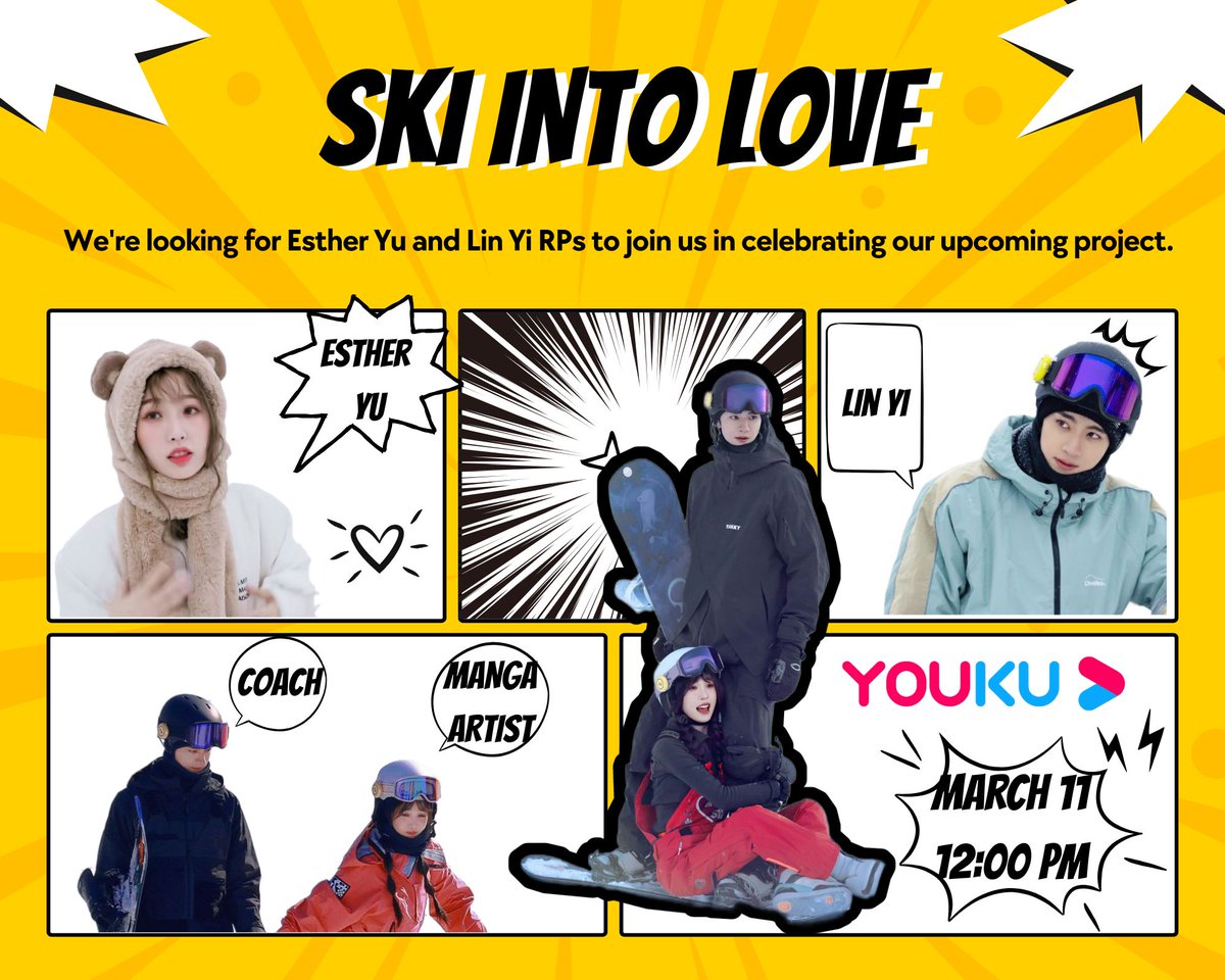 RTs are much appreciated.

Hello! We’re searching for RP cast members from Ski Into Love to take part in our upcoming project celebration. If you’d like to join us, drop a sign below! 🏂❄️ please help tag if you have them around, Thank you so much!