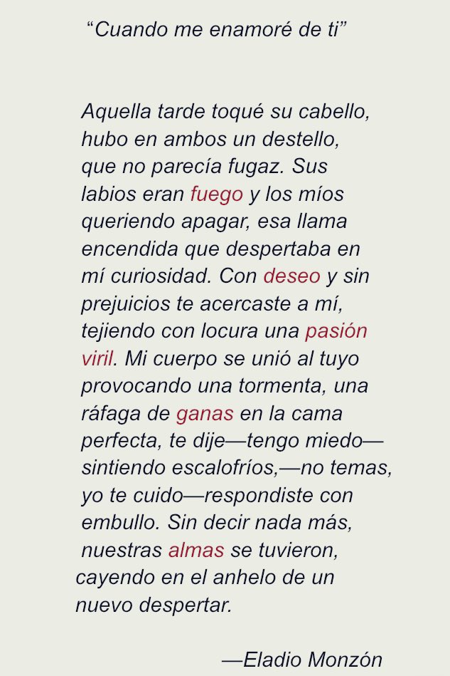 “Cuando me enamoré de ti”
#literatura #erotico #amoryfuego #escritores
