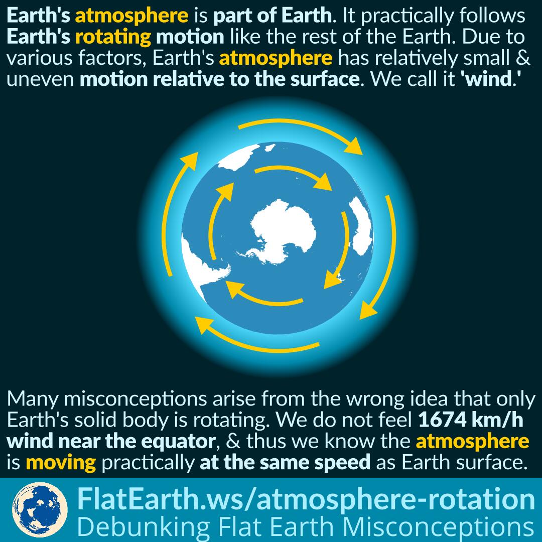 Flat earthers are too stupid to understand this. They think the globe has to have something holding the atmosphere in place while the earth spins inside it because there's no way the earth can move the atmosphere. Totally brain dead.