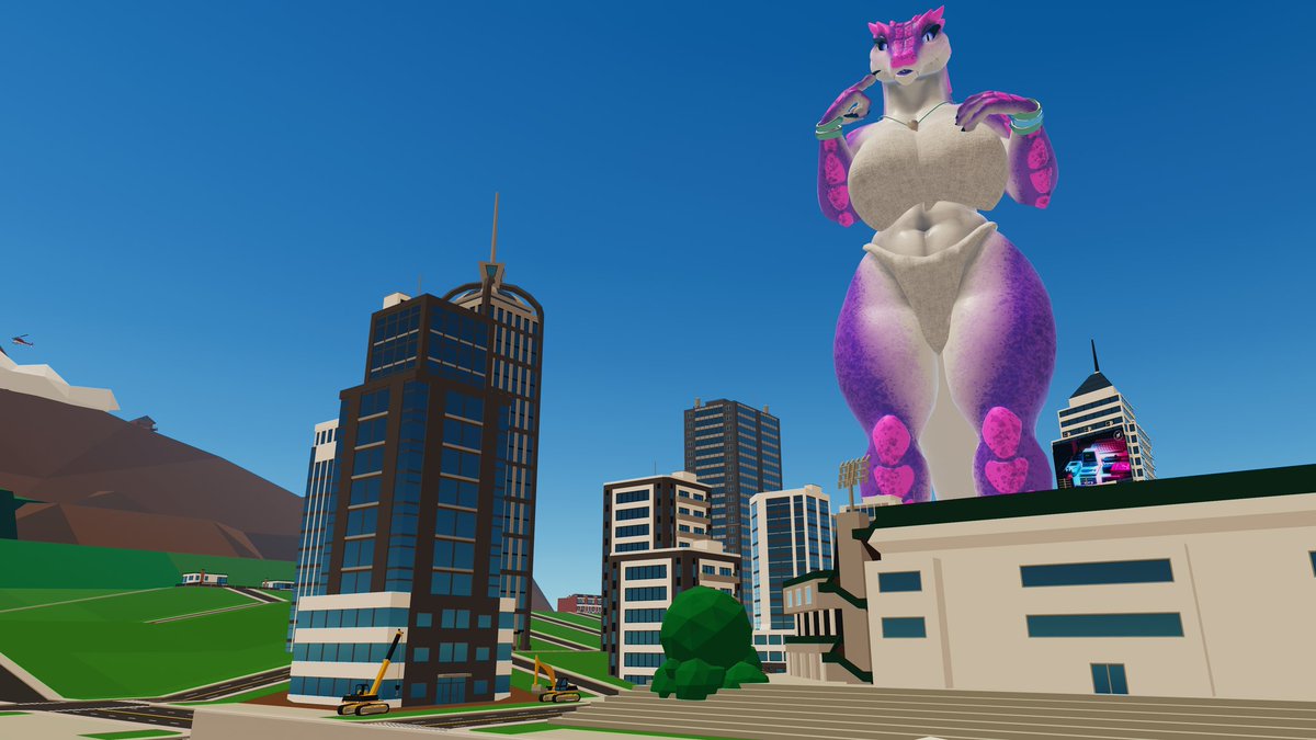 sidetrack29's tweet photo. Big gator lady found a small city #furry #vrc #micromarch https://t.co/tAG9fayf4O