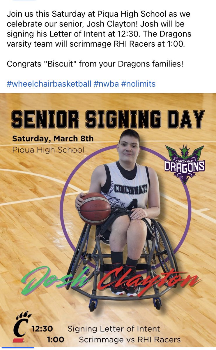 Come and support Josh Clayton tomorrow at Piqua High school at 1:00 Admission is free