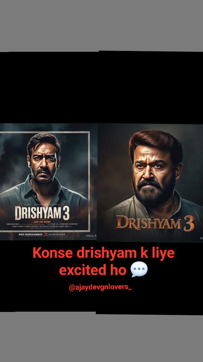 adians_singham's tweet photo. Like for @Mohanlal

Rt for @ajaydevgn 

#AjayDevgn #mohanlal 
#Drishyam3 https://t.co/VNBqBJBYWv