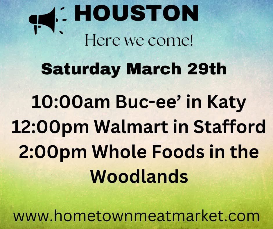 hmmonlinestore's tweet photo. 📢 Houston!!
We’re heading your way! Orders received before midnight Thurs, 3/27 will be on the truck for Saturday, 3/29 delivery!
https://t.co/v2RutEqjvH 
#hometownmeatmarket #houstontx #primebeef #texasbeef #houstonfoodie https://t.co/HDvn8kXDNp