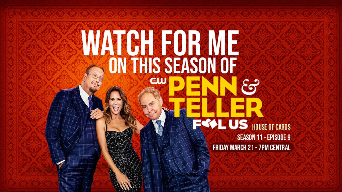 Friday March 21st, 7pm cst Michael Dardant  - Penn &amp; Teller Fool Us - The CW! #pennandteller #pennandtellerfoolus #foolus #VegasMagic #MichaelDardant #MagicMike #NotThatMagicMike #MichaelDardantFoolUs #NewOrleansMagician #ComedyMagic #pennjillette #teller #riolasvegas #thecw