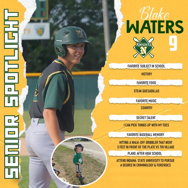Final Ride Friday!

Up next

Blake Waters, #9, INF/OF, P