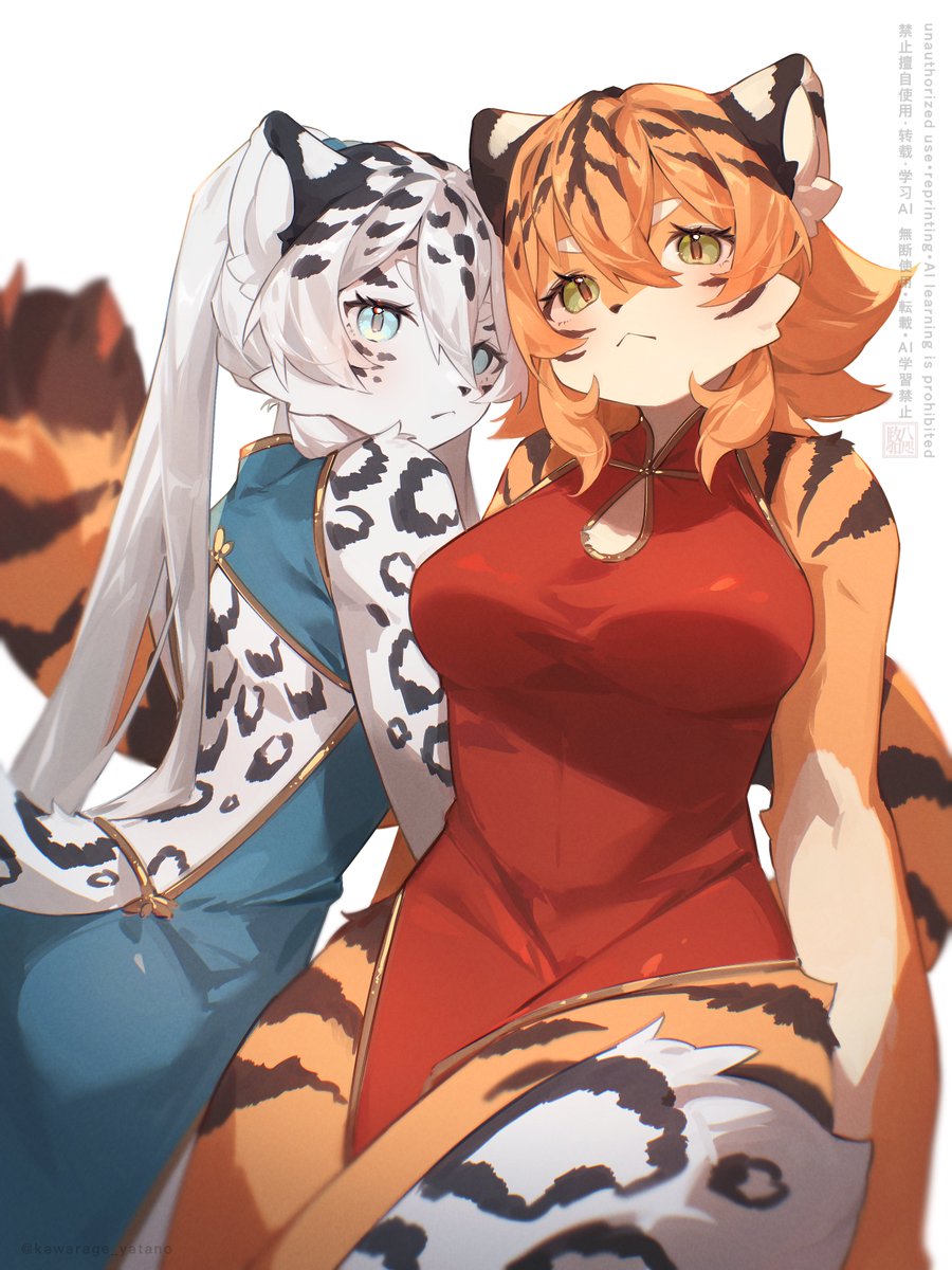 うちの猫科メスケモ百合(過去絵) 