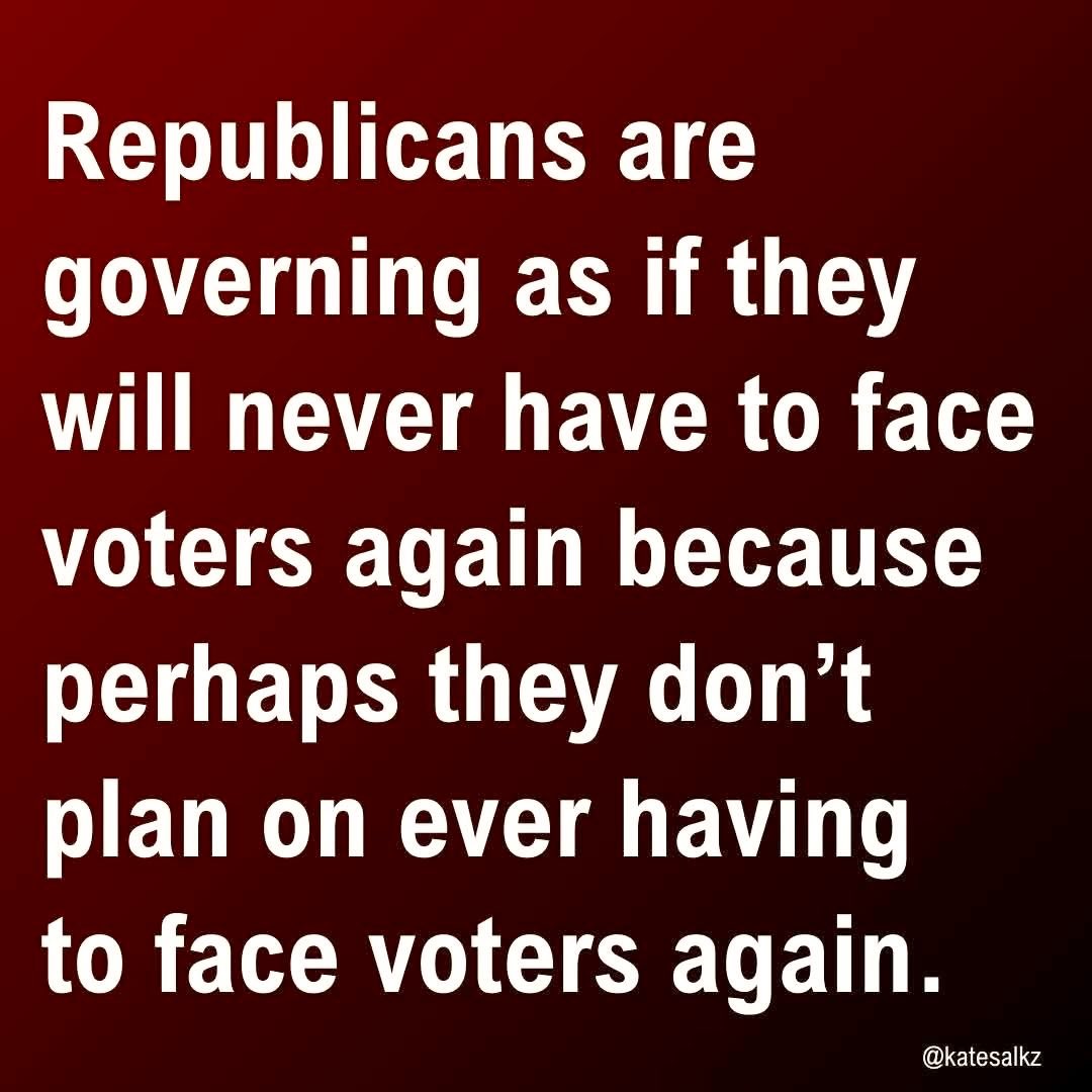 This is the recurring nightmare that a lot of us are having. Could it be that we were shortsighted focusing on just trump? Maybe all Republicans are counting on ending elections completely + never facing consequences. 
#FAFO

#DemVoice1 #wtpBLUE #DemsUnited