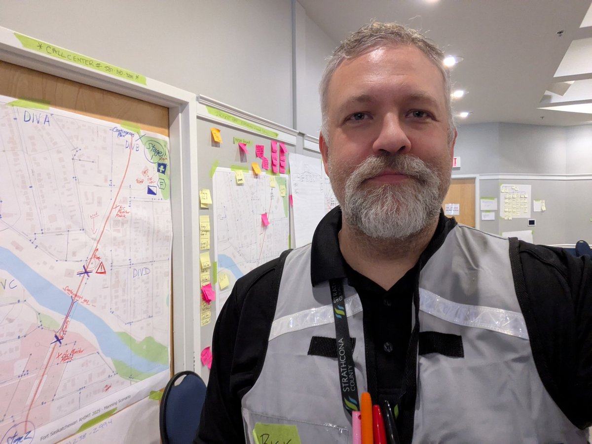 Somehow I found myself in a silver vest for today's All Hazard Incident Management Team exercise #notaFinChief #AEMA #ICS #IMT #vestmatchesthehair