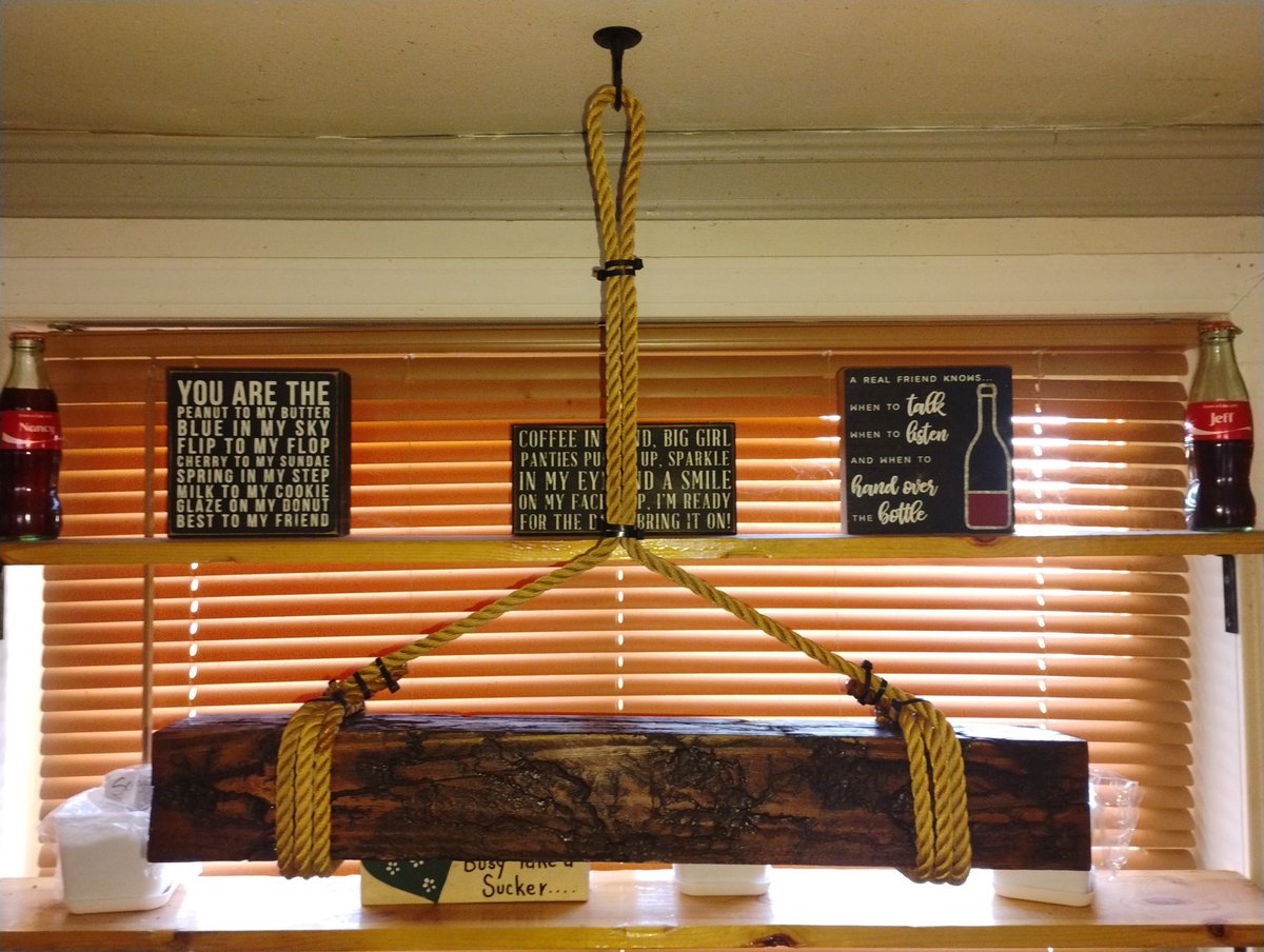 ego0932's tweet photo. Check out my build of a 4x4 post transforming into a hanging 4-light island light. It’ll feature vintage LED bulbs and hang by rope for a rustic look. Still working on it—excited to see it glow! Feedback welcome! #woodworking #DIYlighting #rusticdesign https://t.co/hsfVzZud24