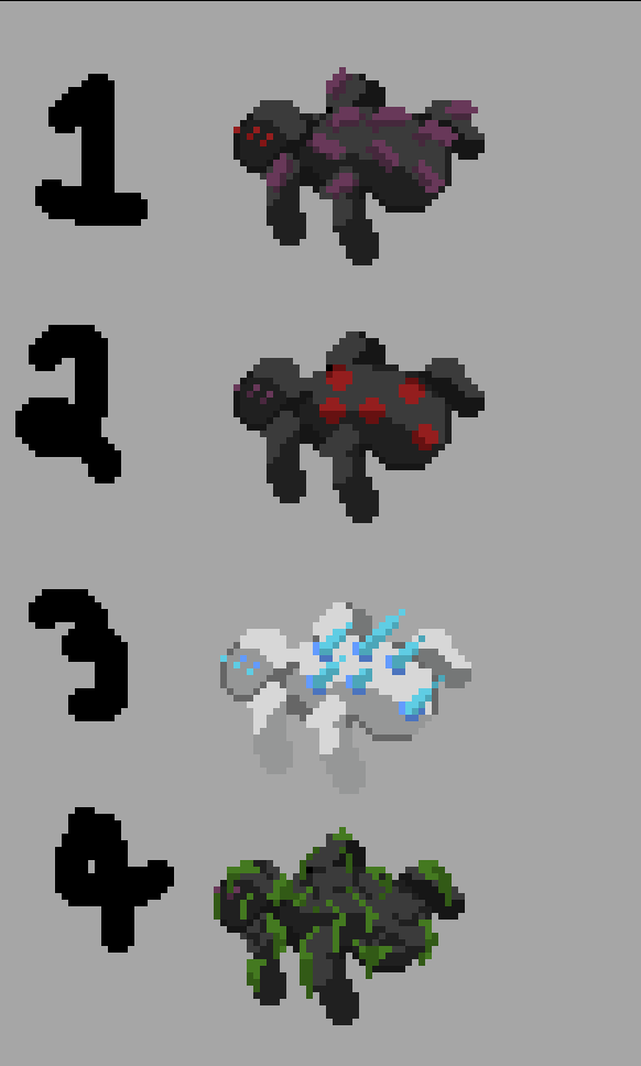IronFeatherGame's tweet photo. I am running low on content to show. Here is some art. Give us feedback, and if ya have time, what's your favorite? 

#art #timelapse #2dplatformer #Feedback #indiegame #IndieGameDev #gamedev https://t.co/dtGwiiWKd1
