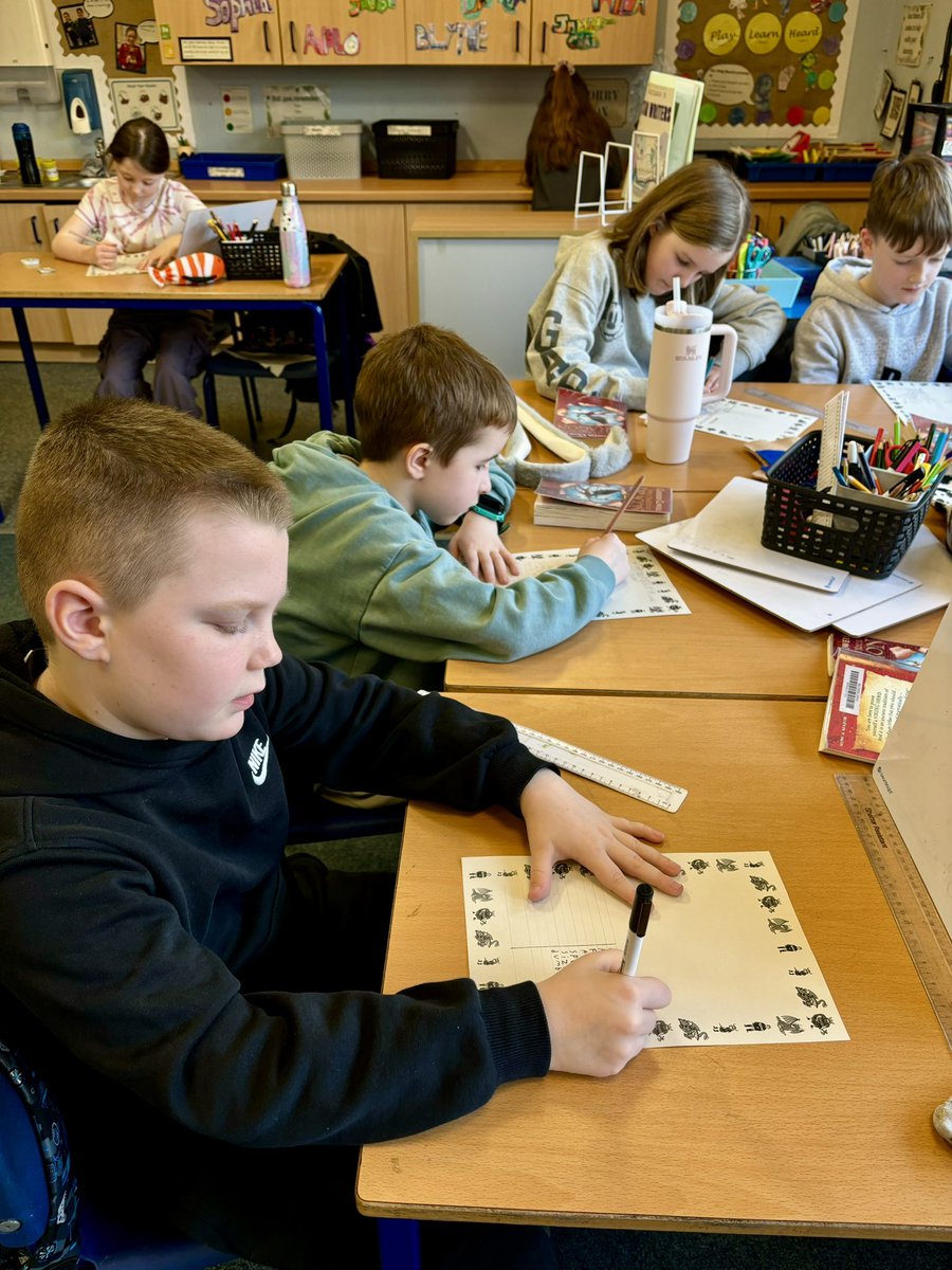 Anto_P5's tweet photo. We started our new class novel, How to train your dragon. We created our own dragons and made a fact file about them. #antoliteracy https://t.co/8oPABE6JWM