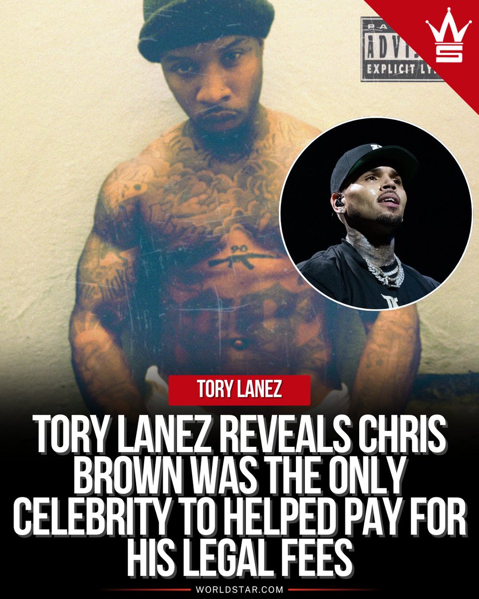 WORLDSTAR's tweet image. Tory Lanez says Chris Brown was the only celebrity to helped pay for his legal fees, when his bank account was frozen. 

“Where was you n***as when I was in Cali f***ed up with no covers to bundle up? / Only real n***a that helped me was Chris Brown, that really my brother, bruh”