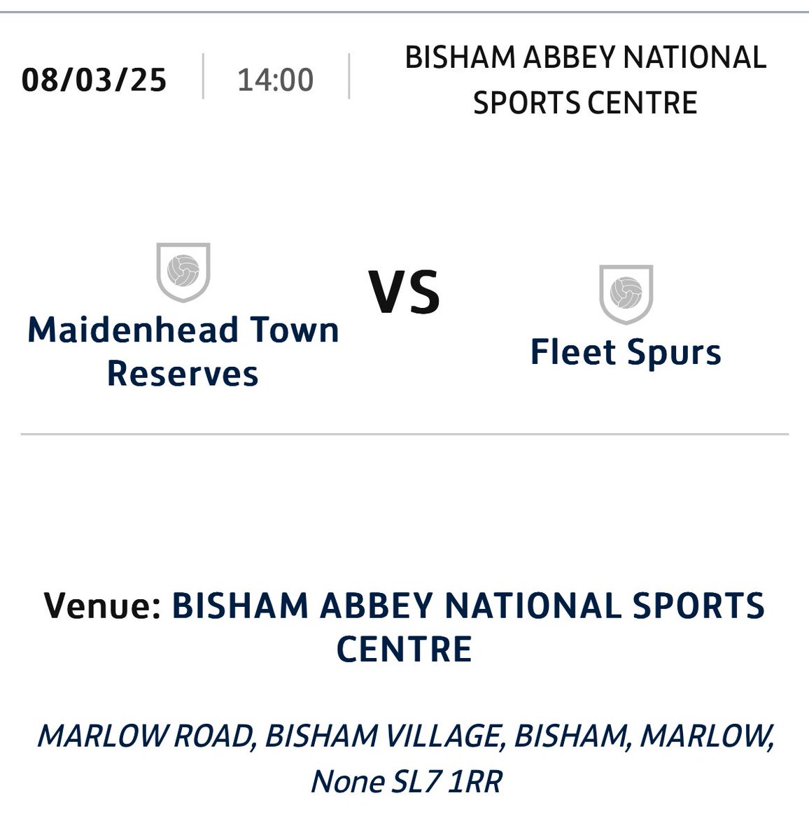 Fleet Spurs (@fleetspurs) on Twitter photo ⚽️ Five <a href="/ThamesValleyPL/">Thames Valley PL</a> Div1 league games to go & Saturday sees the First Team visit the National Sports Center at Bisham Abbey to play 5th place <a href="/MheadTownResFC/">Maidenhead Town Res</a> ⚽️ Five <a href="/ThamesValleyPL/">Thames Valley PL</a> Div1 league games to go & Saturday sees the First Team visit the National Sports Center at Bisham Abbey to play 5th place <a href="/MheadTownResFC/">Maidenhead Town Res</a>
