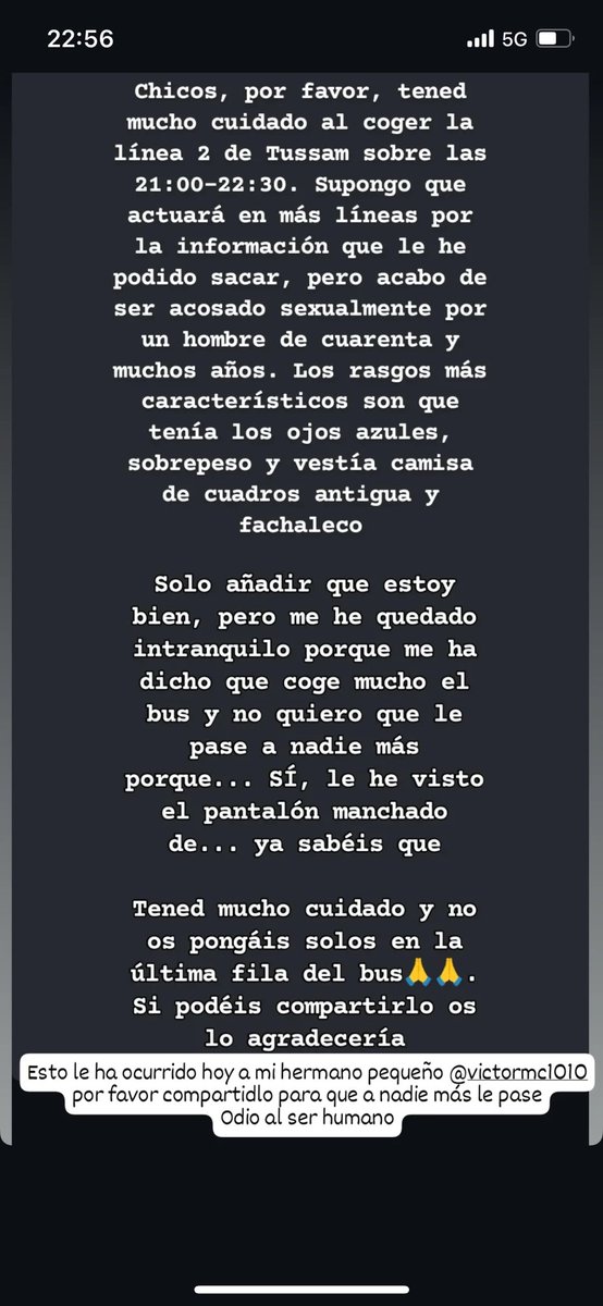 Por favor, han abusado de uno de mis mejores amigos y necesito aprovechar mi altavoz para que retuiteéis TODOS. Leedlo atentamente y tened cuidado. Hay que exterminar a esa gentuza. Gracias a todos.