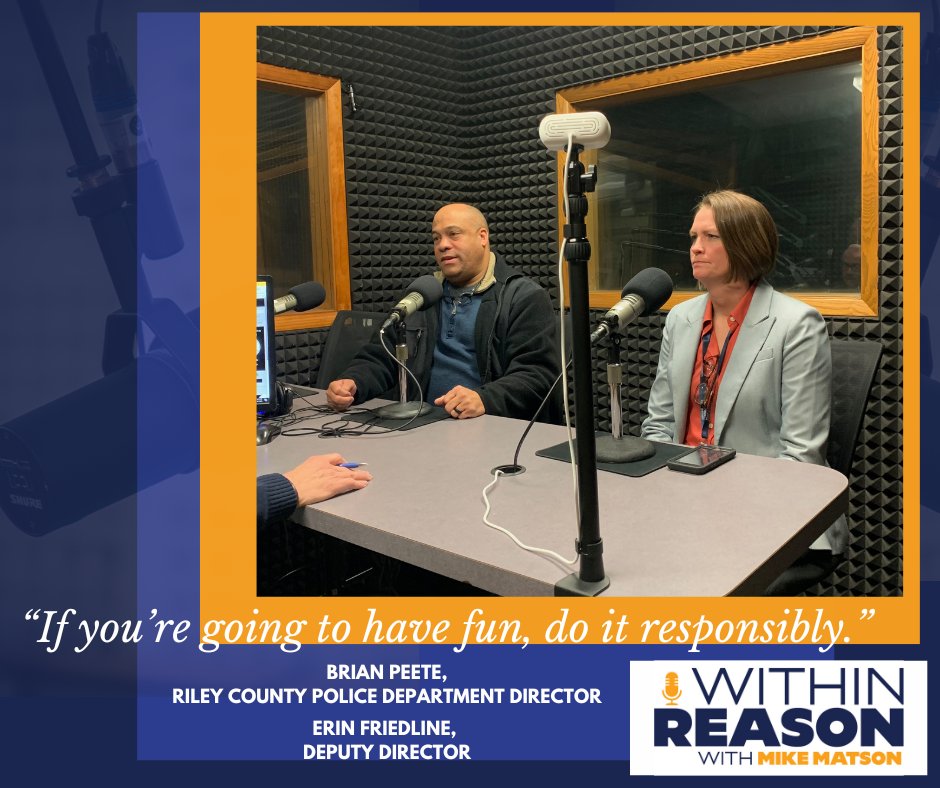 withinreasonmm's tweet photo. RCPD is “breaking up” with Fake Patty’s Day–what will that look like as the unofficial holiday ensues tomorrow?

On today’s episode, Riley County Police Department Director Brian Peete and Deputy Director Erin Friedline join to discuss accountability and harm reduction. https://t.co/pBIu4dx6DB