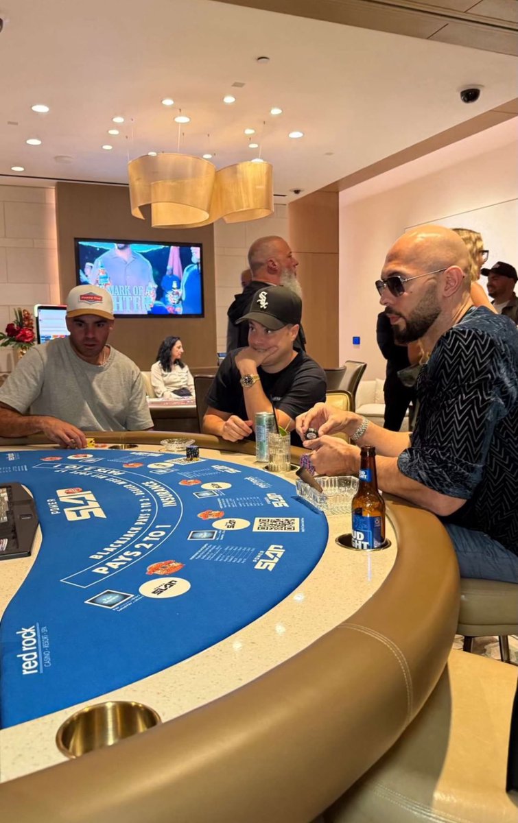 remyyperez's tweet photo. JUST IN:  Andrew Tate spotted in Las Vegas gambling during Ramadan https://t.co/YHGS3TAlXG