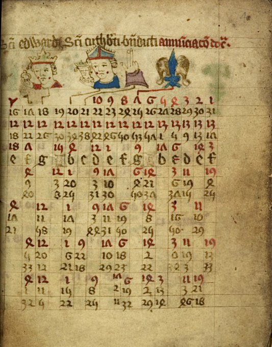 Ennius (@red_loeb) on Twitter photo <a href="/lampallib/">LambethPalaceLibrary</a> <a href="/britishlibrary/">British Library</a> <a href="/BLMedieval/">Medieval Manuscripts</a> A handy reminder of the feast days of March
BL Harley MS 2332; Illustrated Almanac; 1411 CE-1412 CE; England; ff.3v-4r <a href="/BLMedieval/">Medieval Manuscripts</a> <a href="/lampallib/">LambethPalaceLibrary</a> <a href="/britishlibrary/">British Library</a> <a href="/BLMedieval/">Medieval Manuscripts</a> A handy reminder of the feast days of March
BL Harley MS 2332; Illustrated Almanac; 1411 CE-1412 CE; England; ff.3v-4r <a href="/BLMedieval/">Medieval Manuscripts</a>