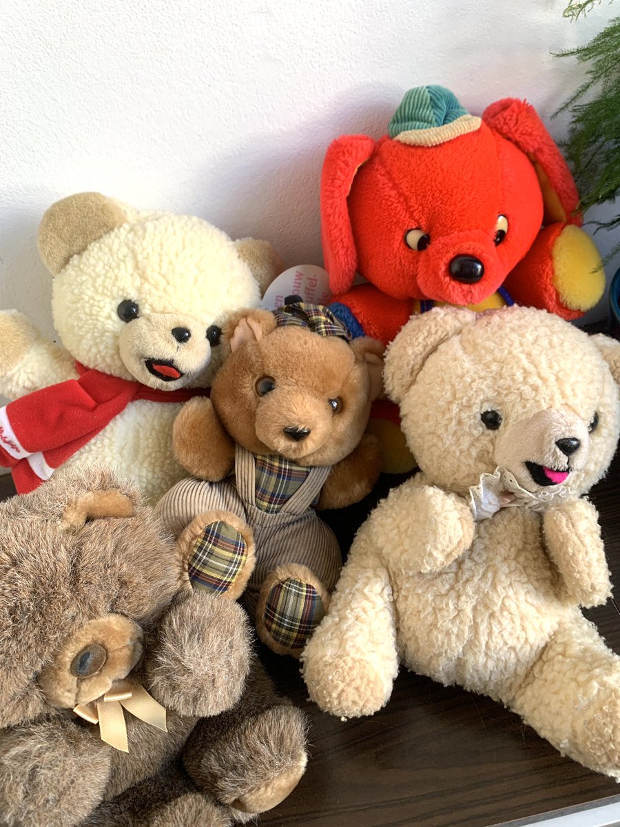 ヴィンテージテディベア色々。
1匹ぶっ飛んだサイケなクマさんがいます😂

#オランダ在住  #オランダ生活