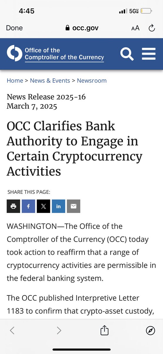 🚨NEW: As I reported yesterday, the rollback of Biden-era banking regulations that the #crypto industry says enabled so-called “Operation Chokepoint 2.0” are one of the products of this White House Crypto Summit and something Trump referred to in his remarks just now.