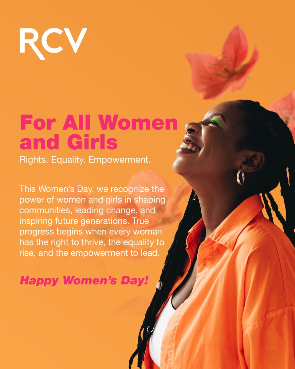 RCV_News's tweet photo. Happy Women’s Day!  

 Let’s continue to champion Rights, Equality, and Empowerment for all. Together, we rise, we lead, and we inspire. 

#RCV #EmpowerHer #RightsEqualityEmpowerment #Womensday https://t.co/P4RNe9yVfp