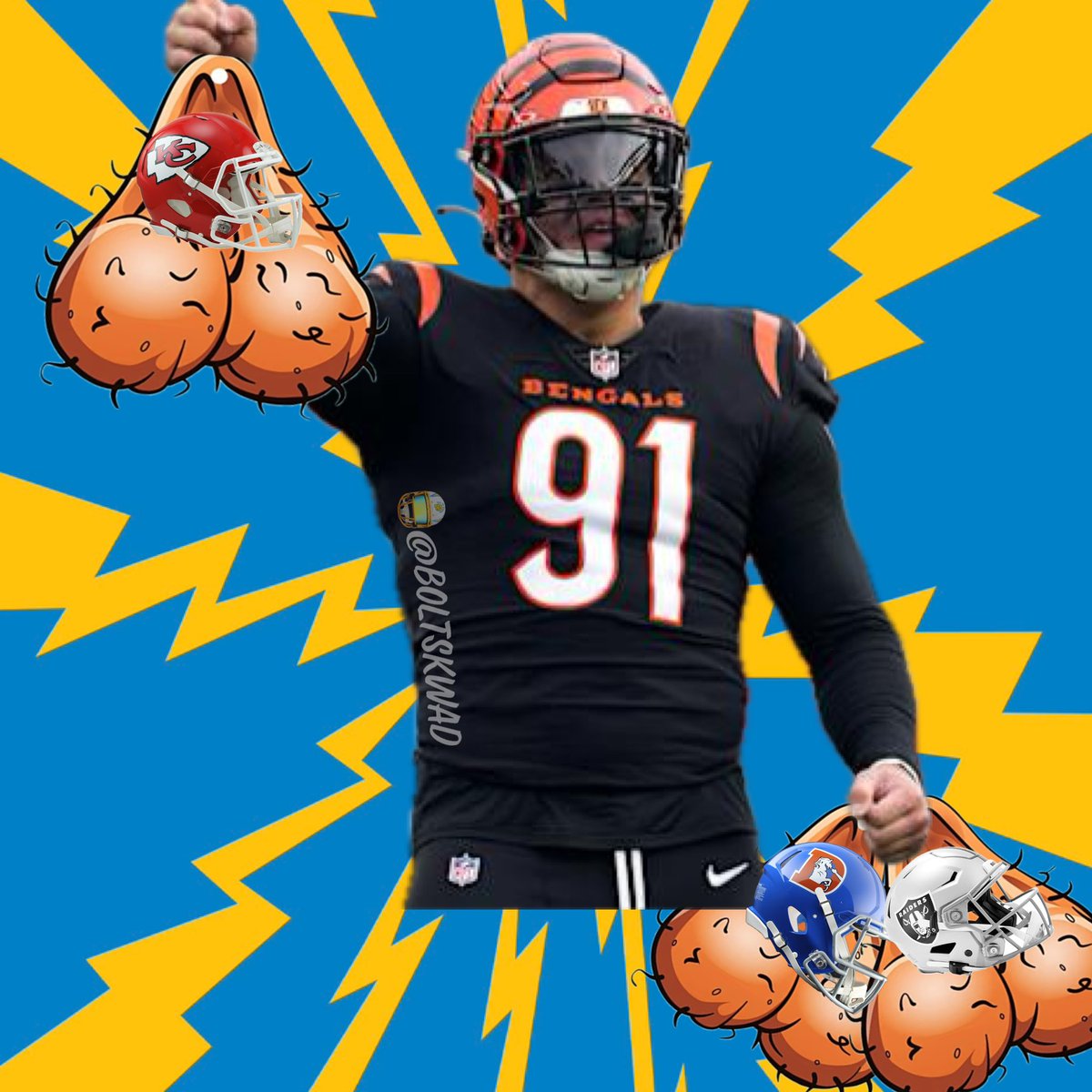 BoltSkwad's tweet photo. Trey… YOU are a Charger ⚡️
#SackMachine https://t.co/EOcWXnJRF8