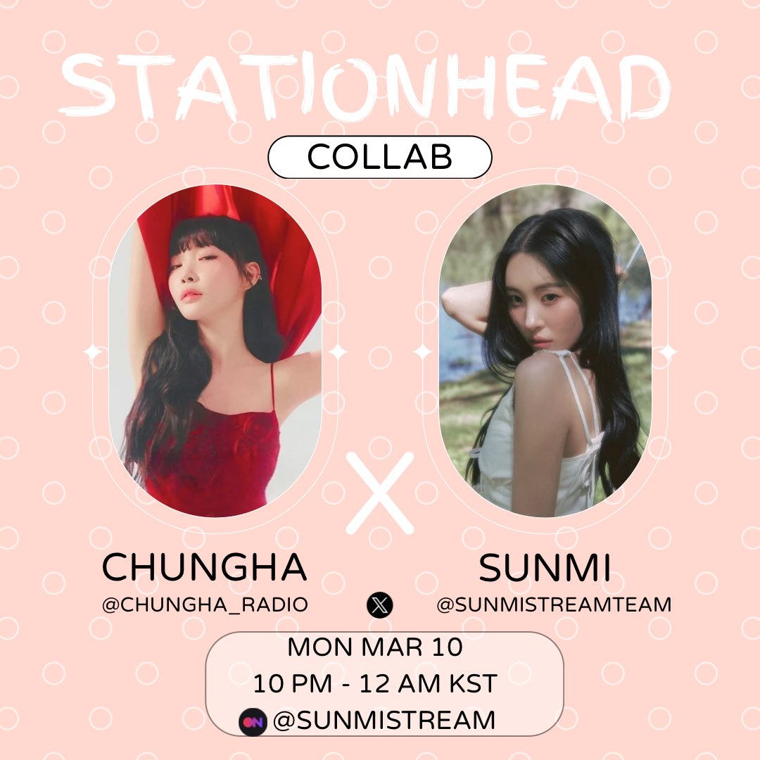 [COLLAB] Shedding SALTY tears since the comeback ended? 🧂😭 Relive the memories with Round 2 of CHUNGHA x SUNMI collab with <a href="/SunmiStreamTeam/">Sunmi Stream TEAM</a>! 💜

🗓️ Mon Mar 10
⏰ 10PM-12AM KST
🔗stationhead.com/sunmistream

#CHUNGHA #청하 <a href="/CH_CHUN9HA/">청하 CHUNGHA</a>
#SUNMI #선미 <a href="/official_sunmi_/">선미 SUNMI</a>
