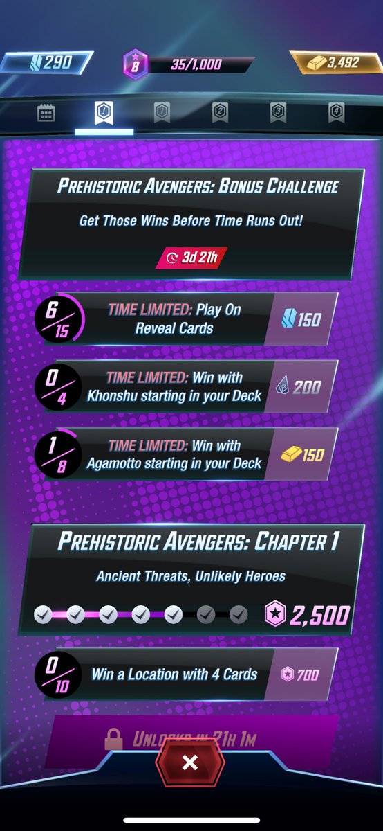 Devinbasile's tweet photo. @MARVELSNAP free 200 tokens since we can’t time travel for Khonshu? https://t.co/goLpqt2uFp