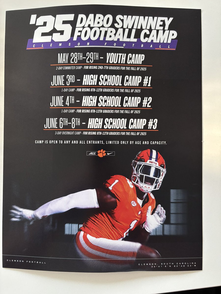 Owen Bernard C/O 2027 (@owen5210) on Twitter photo Thank you <a href="/ClemsonFB/">Clemson Football</a> for the mail and Camp Invite. Cant wait to be down!
<a href="/CoachMattLuke/">Matt Luke</a> <a href="/carson_cramer/">Carson Cramer</a> <a href="/BTHOM63_100/">Brandon Thomas</a> <a href="/TyroneC55/">Coach Tyrone Crowder</a>
<a href="/Clements_TJC/">Tyler Clements</a>
<a href="/ChadSimmons_/">ChadSimmons</a> <a href="/adamgorney/">Adam Gorney</a> <a href="/RivalsFriedman/">Adam Friedman</a> <a href="/CharlesPower/">Charles Power</a> <a href="/BrianDohn247/">BrianDohn247</a> @PRZPAvic <a href="/TheUCReport/">Billy Tucker</a> <a href="/TomLoy247/">Tom Loy</a> <a href="/TomLuginbill/">Tom Luginbill 🇺🇸 🏈</a> Thank you <a href="/ClemsonFB/">Clemson Football</a> for the mail and Camp Invite. Cant wait to be down!
<a href="/CoachMattLuke/">Matt Luke</a> <a href="/carson_cramer/">Carson Cramer</a> <a href="/BTHOM63_100/">Brandon Thomas</a> <a href="/TyroneC55/">Coach Tyrone Crowder</a>
<a href="/Clements_TJC/">Tyler Clements</a>
<a href="/ChadSimmons_/">ChadSimmons</a> <a href="/adamgorney/">Adam Gorney</a> <a href="/RivalsFriedman/">Adam Friedman</a> <a href="/CharlesPower/">Charles Power</a> <a href="/BrianDohn247/">BrianDohn247</a> @PRZPAvic <a href="/TheUCReport/">Billy Tucker</a> <a href="/TomLoy247/">Tom Loy</a> <a href="/TomLuginbill/">Tom Luginbill 🇺🇸 🏈</a>
