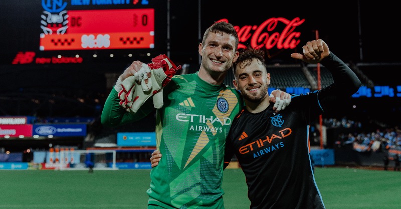 newyorkcityfc's tweet photo. As he gears up for tomorrow's Home Opener, @ktooleszn picked up the pen for @goal to take you for a ride through his daily carpools with @Matty_Ice49, sharing the ins and outs about his teammate between the sticks ✍️⬇️